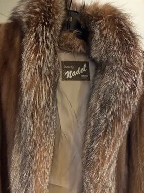 Vintage Mink (with fox collar) Full-length Brown Fur Coat